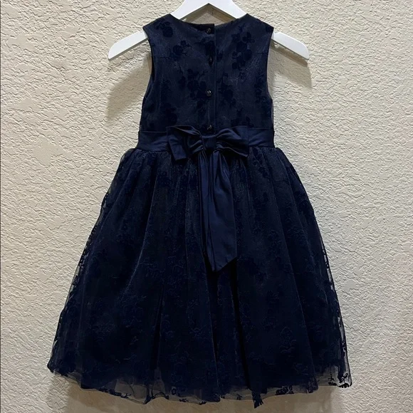 Vintage Janie and Jack Opulent Opera Floral Flocked Tulle Dress size 5 - Picture 4 of 11